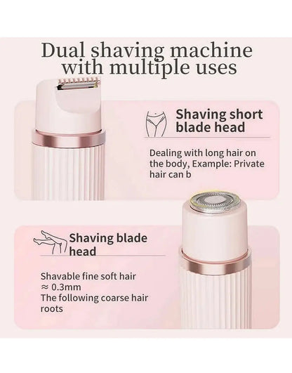 2-in-1 Electric Shaver & Trimmer – USB Rechargeable Double Head Hair Remover for Women & Men