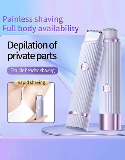 2-in-1 Electric Shaver & Trimmer – USB Rechargeable Double Head Hair Remover for Women & Men